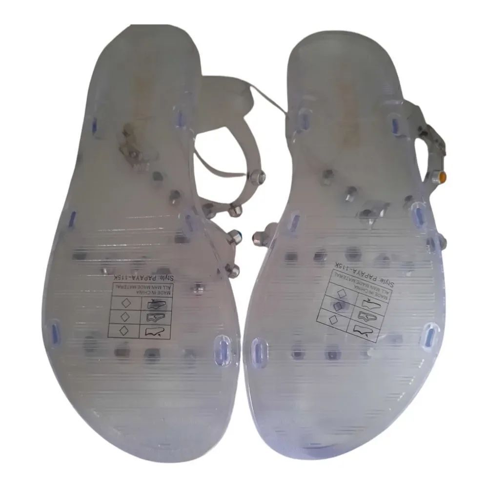 Mudd Colorful Beaded Clear Jelly Sandals - Picture 2 of 2